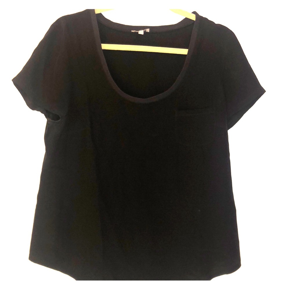 Joie black, silk tee with pocket